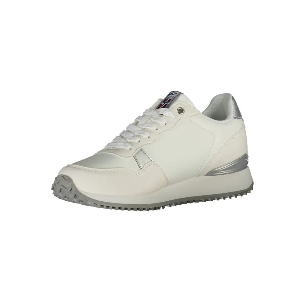 Chic White Lace-Up Sneakers with Contrast Detail sold by Louxly product image thumbnail 3
