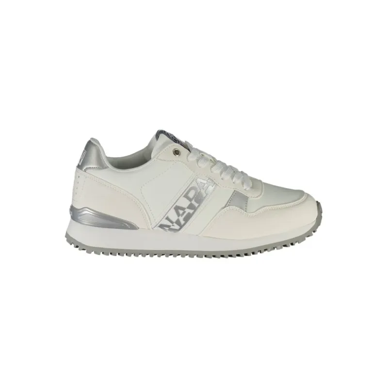 Chic White Lace-Up Sneakers with Contrast Detail sold by Louxly