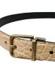 Elegant Beige Leather Belt sold by Louxly