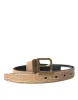 Elegant Beige Leather Belt sold by Louxly