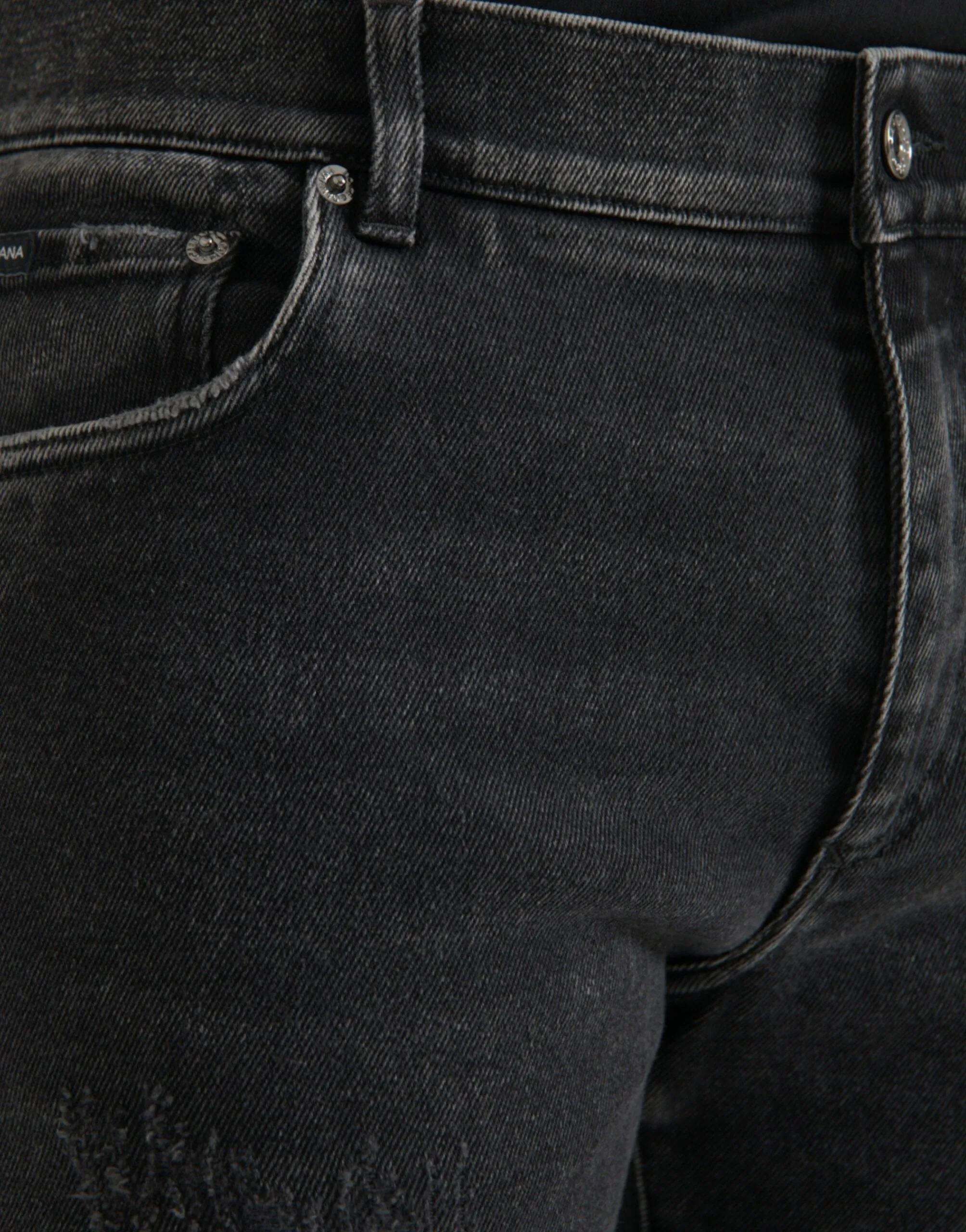 Gray Cotton Stretch Skinny Denim Logo Jeans sold by Louxly product image thumbnail 4