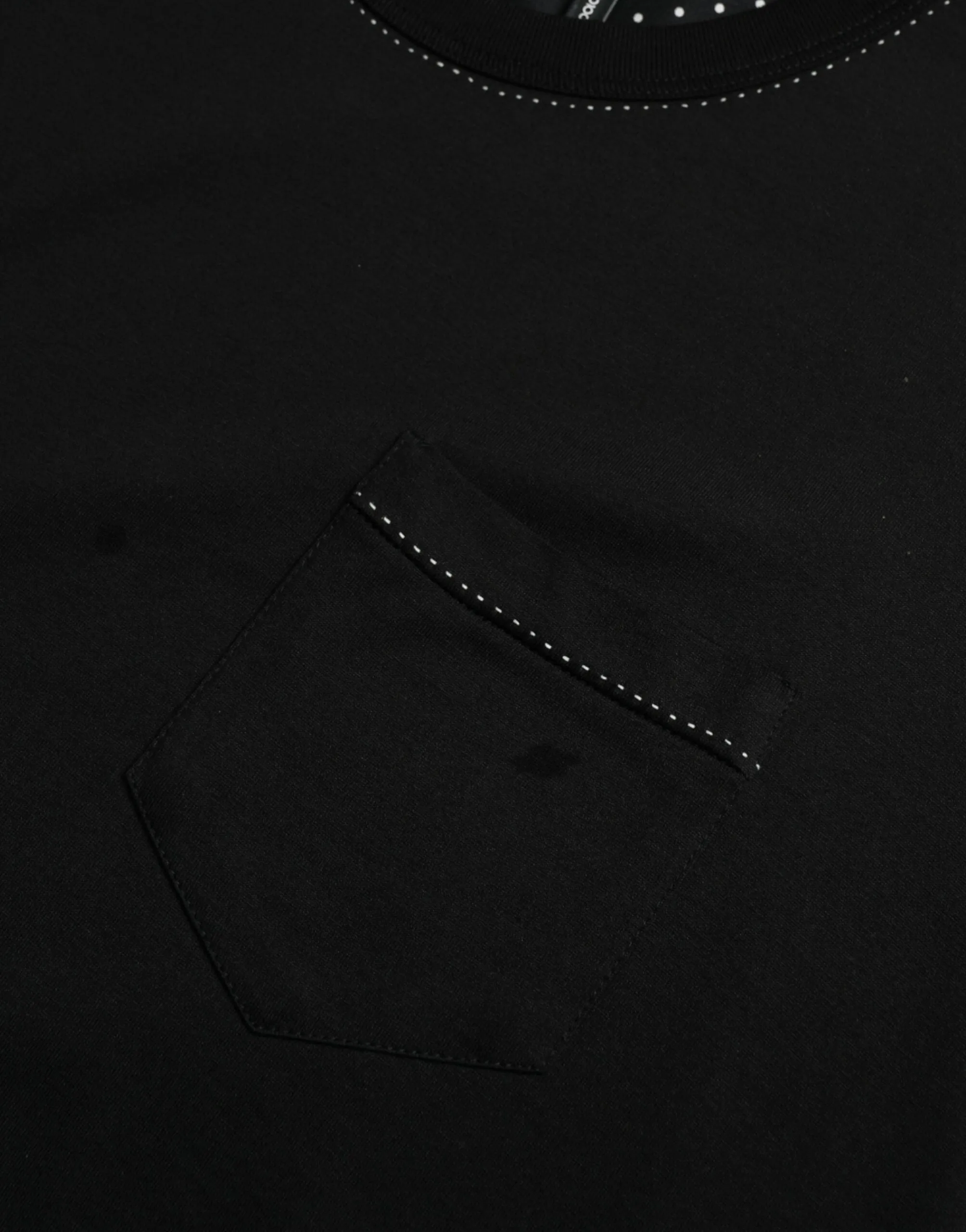 Black Cotton Round Neck Short Sleeve T-shirt sold by Louxly product image thumbnail 4