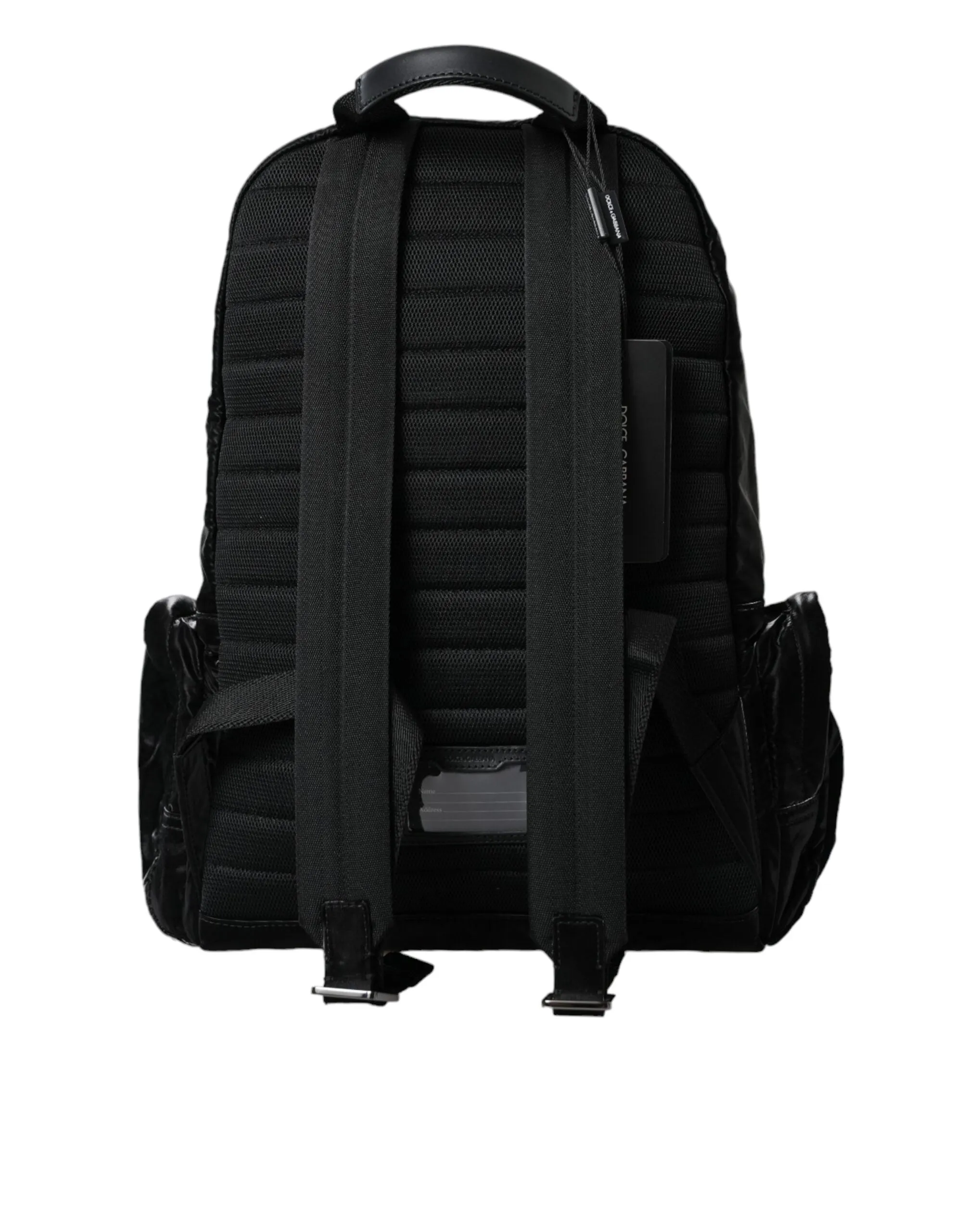 Black Patent Leather Logo Plaque Backpack Bag sold by Louxly product image thumbnail 4