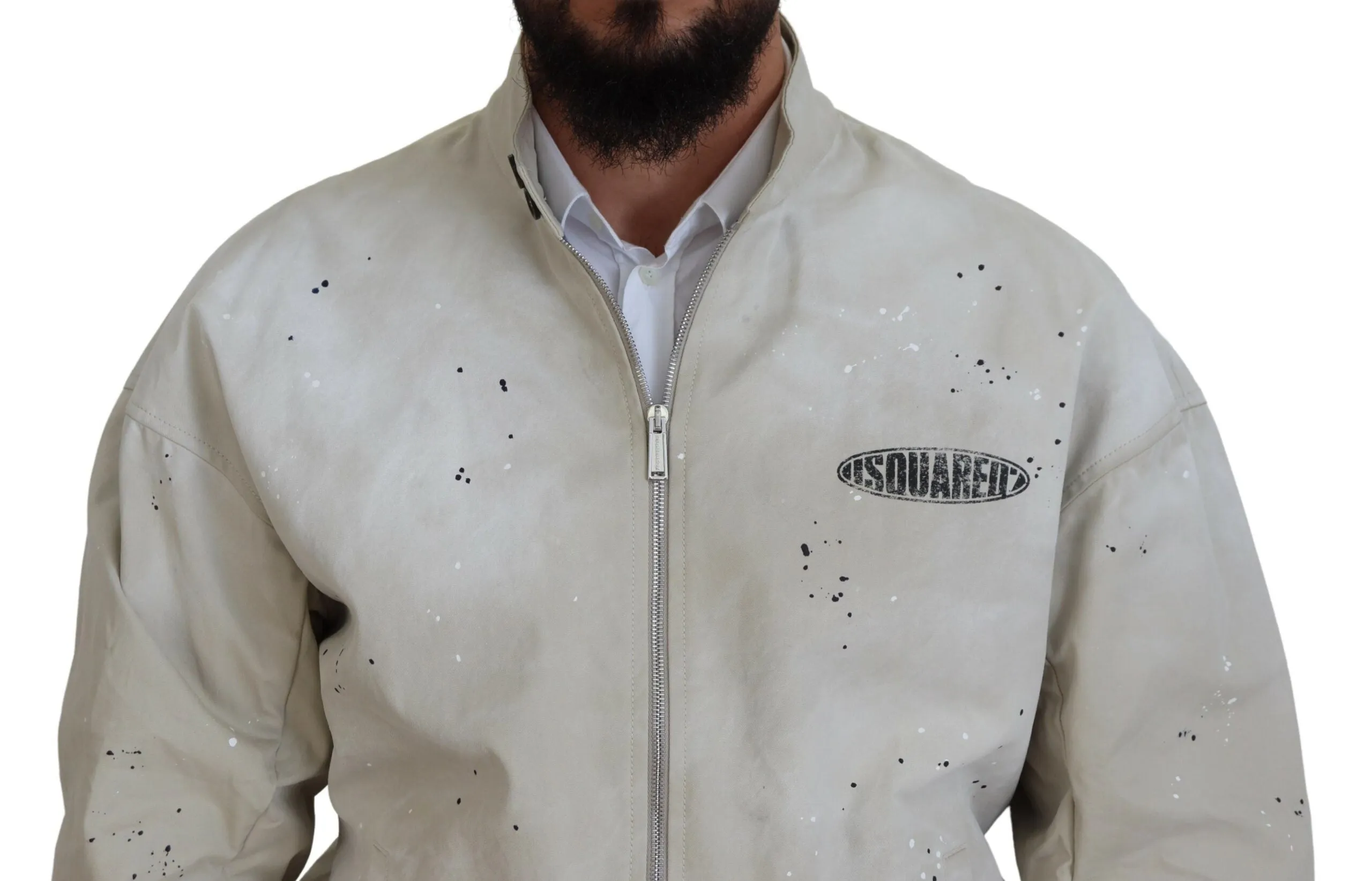 Beige Plaid Full Zipper Bomber Cotton Jacket sold by Louxly product image thumbnail 4