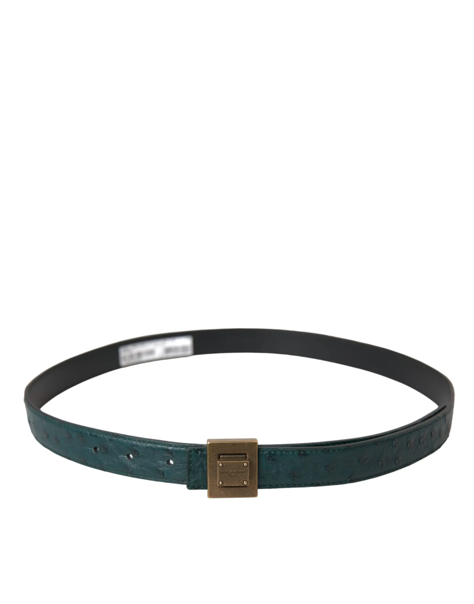 Dark Green Leather Square Metal Buckle Belt sold by Louxly product image thumbnail 3
