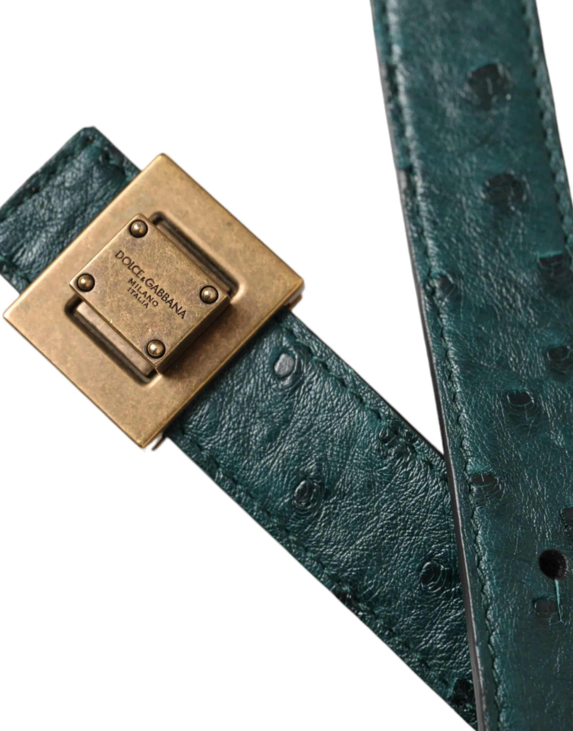 Dark Green Leather Square Metal Buckle Belt sold by Louxly product image thumbnail 5
