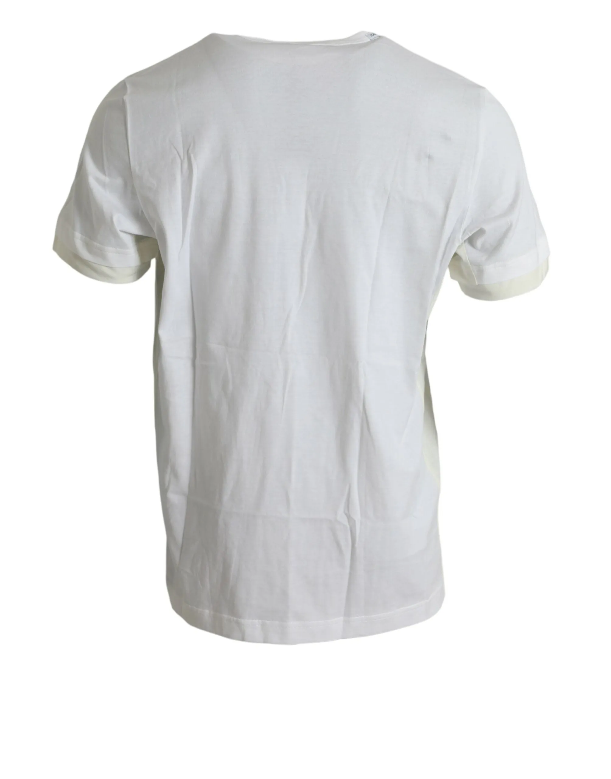 Elegant White Crew Neck Cotton Tee sold by Louxly product image thumbnail 2