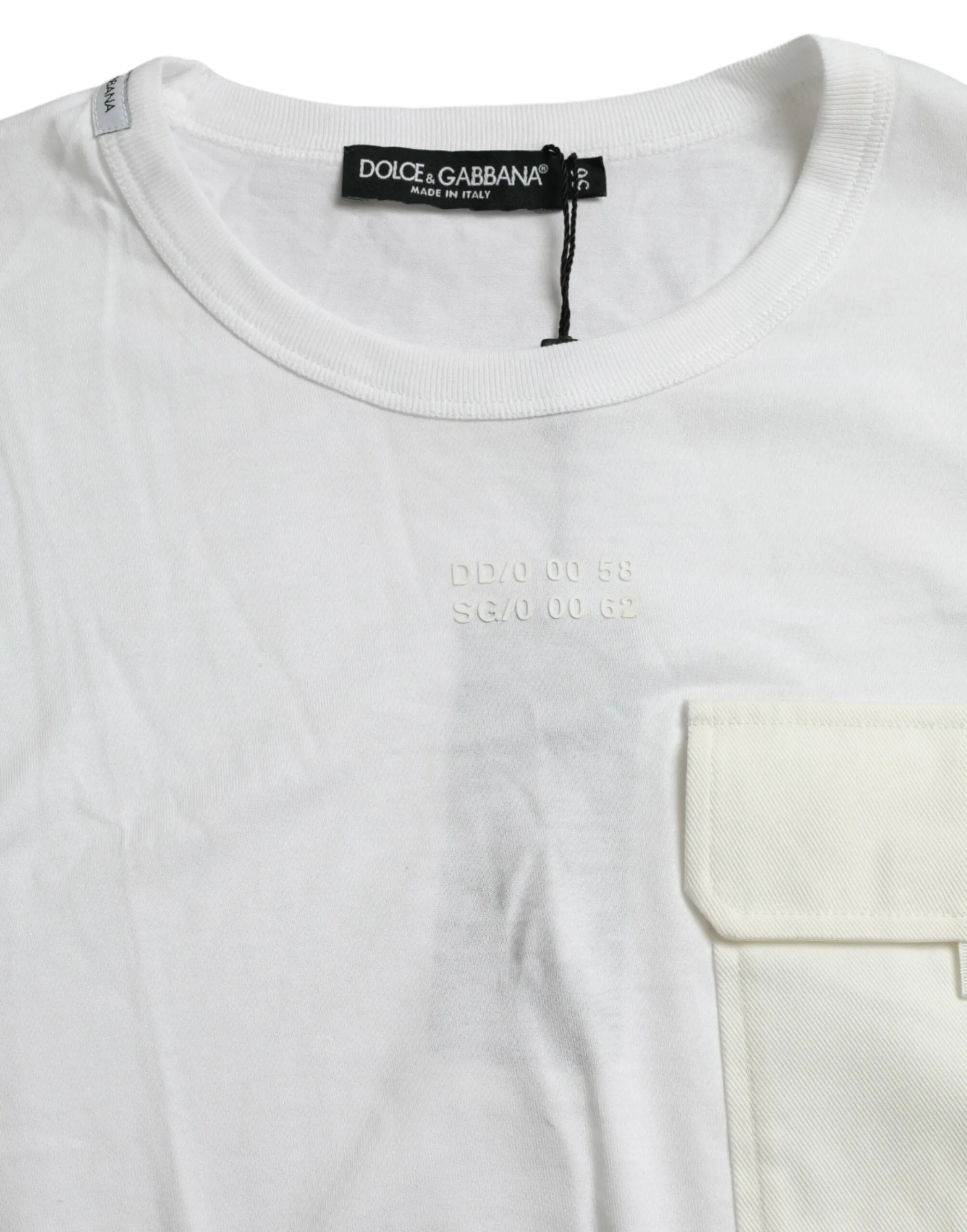 Elegant White Crew Neck Cotton Tee sold by Louxly product image thumbnail 3