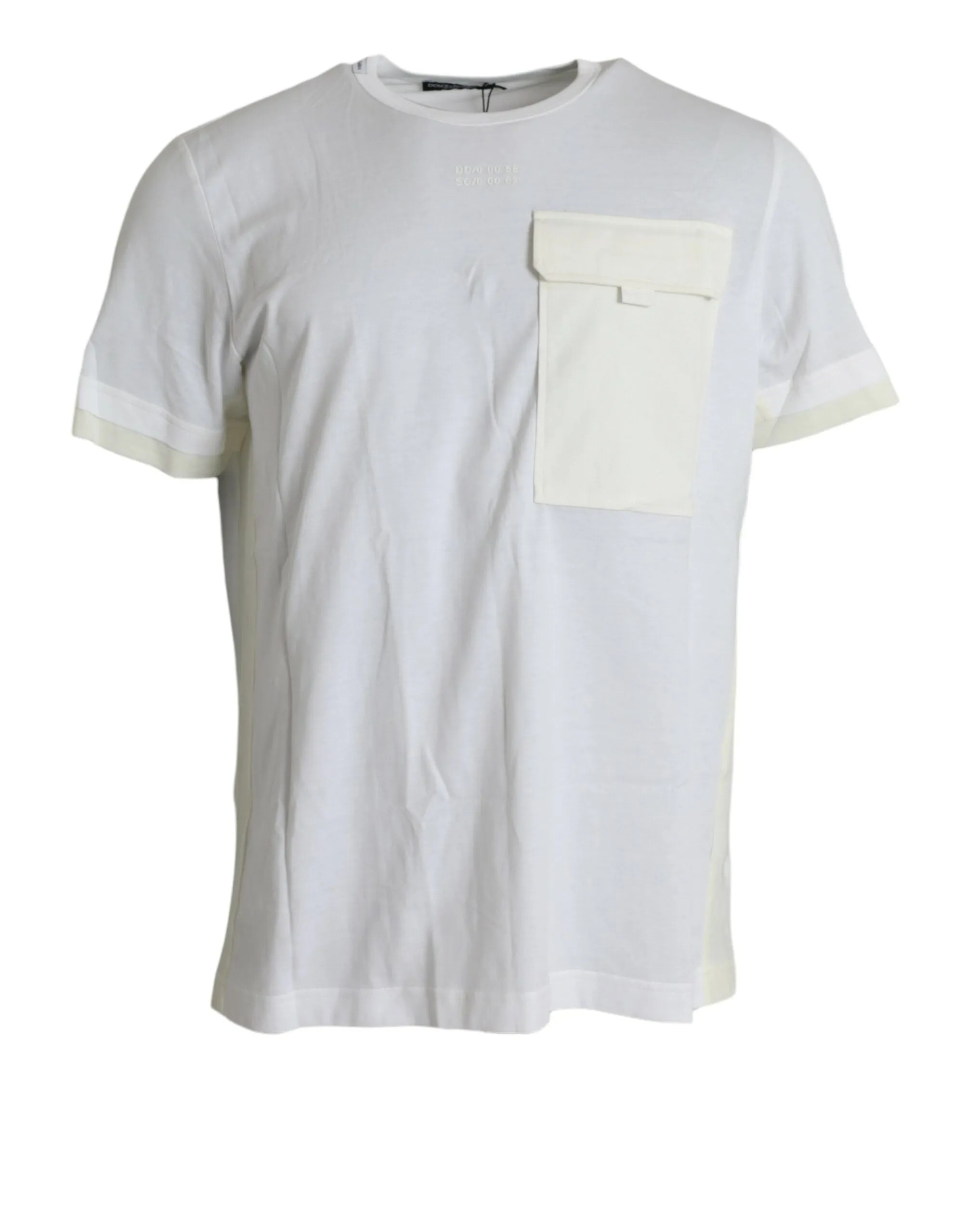 Elegant White Crew Neck Cotton Tee sold by Louxly