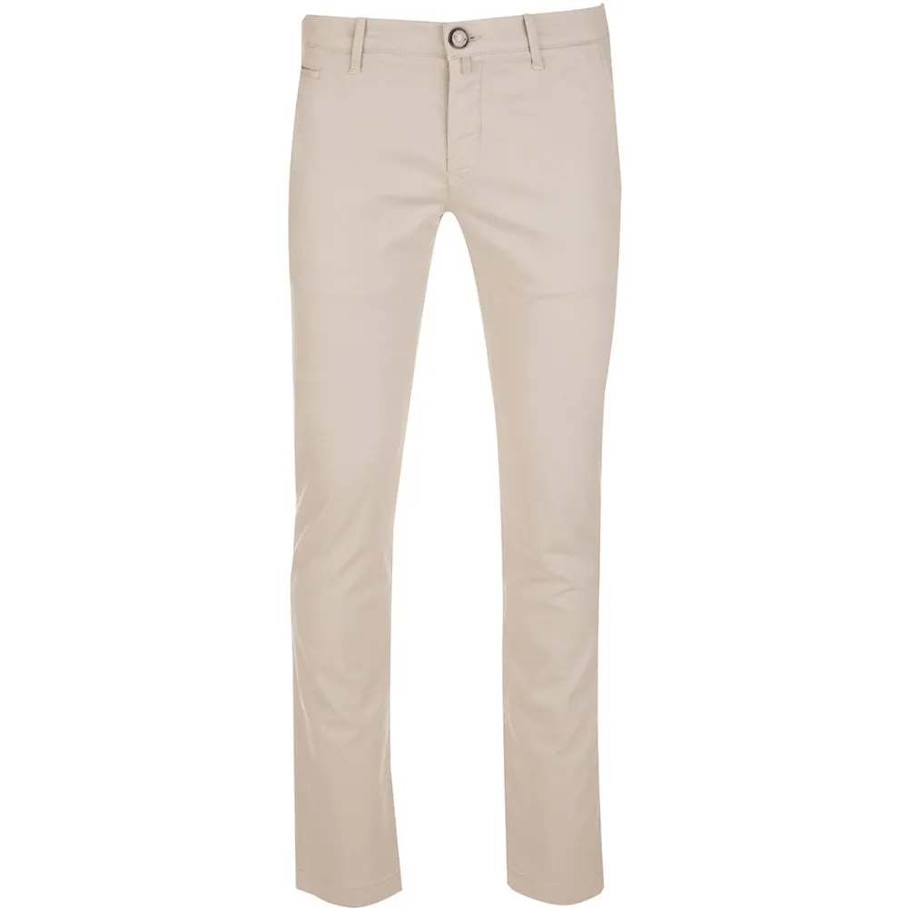 Beige Cotton Chino Trousers – Slim Fit Elegance sold by Louxly