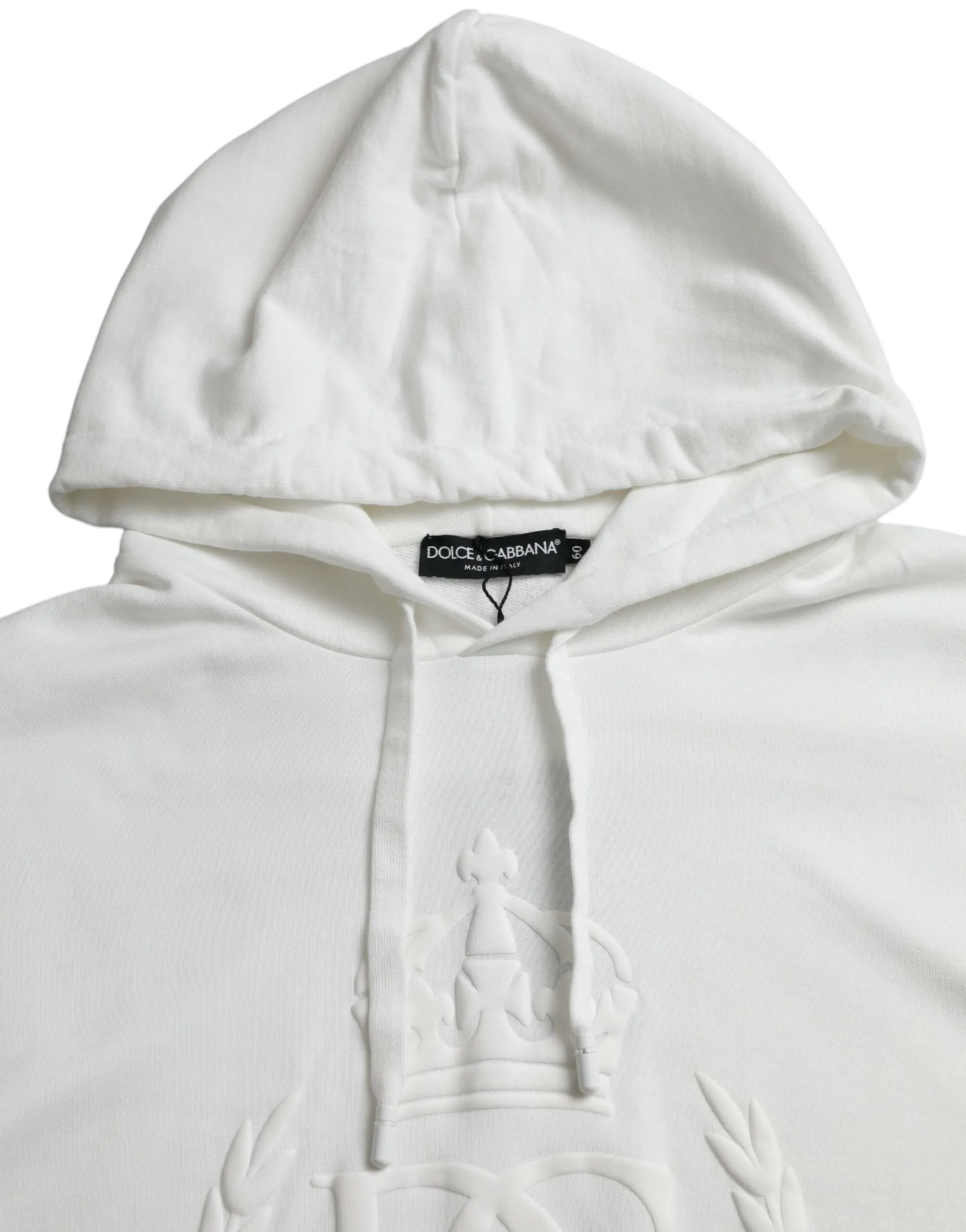 White Cotton Hooded Sweatshirt Pullover Sweater sold by Louxly product image thumbnail 3