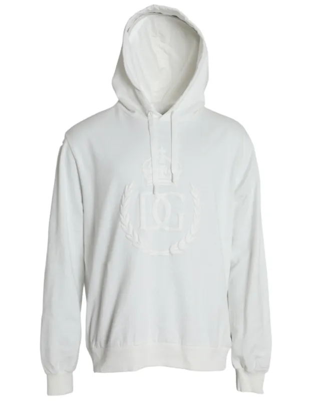 White Cotton Hooded Sweatshirt Pullover Sweater sold by Louxly