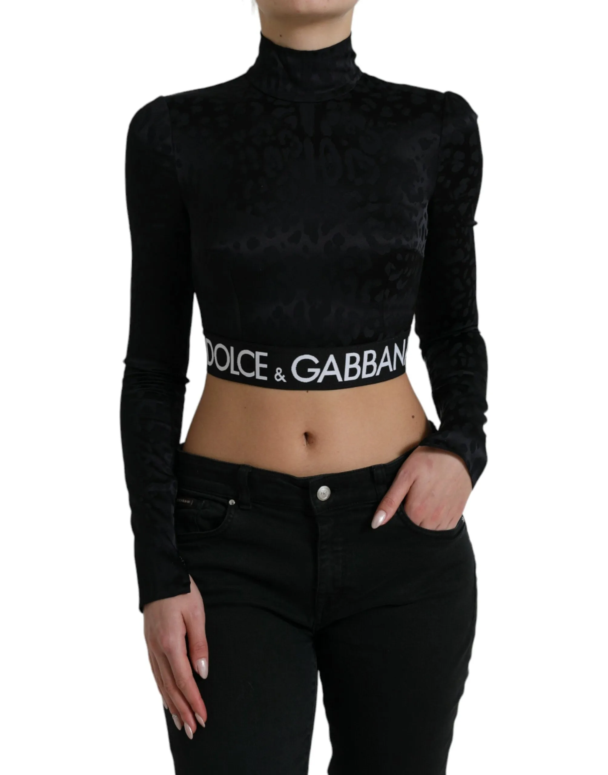 Elegant Black Cropped Top with Zip Closure sold by Louxly