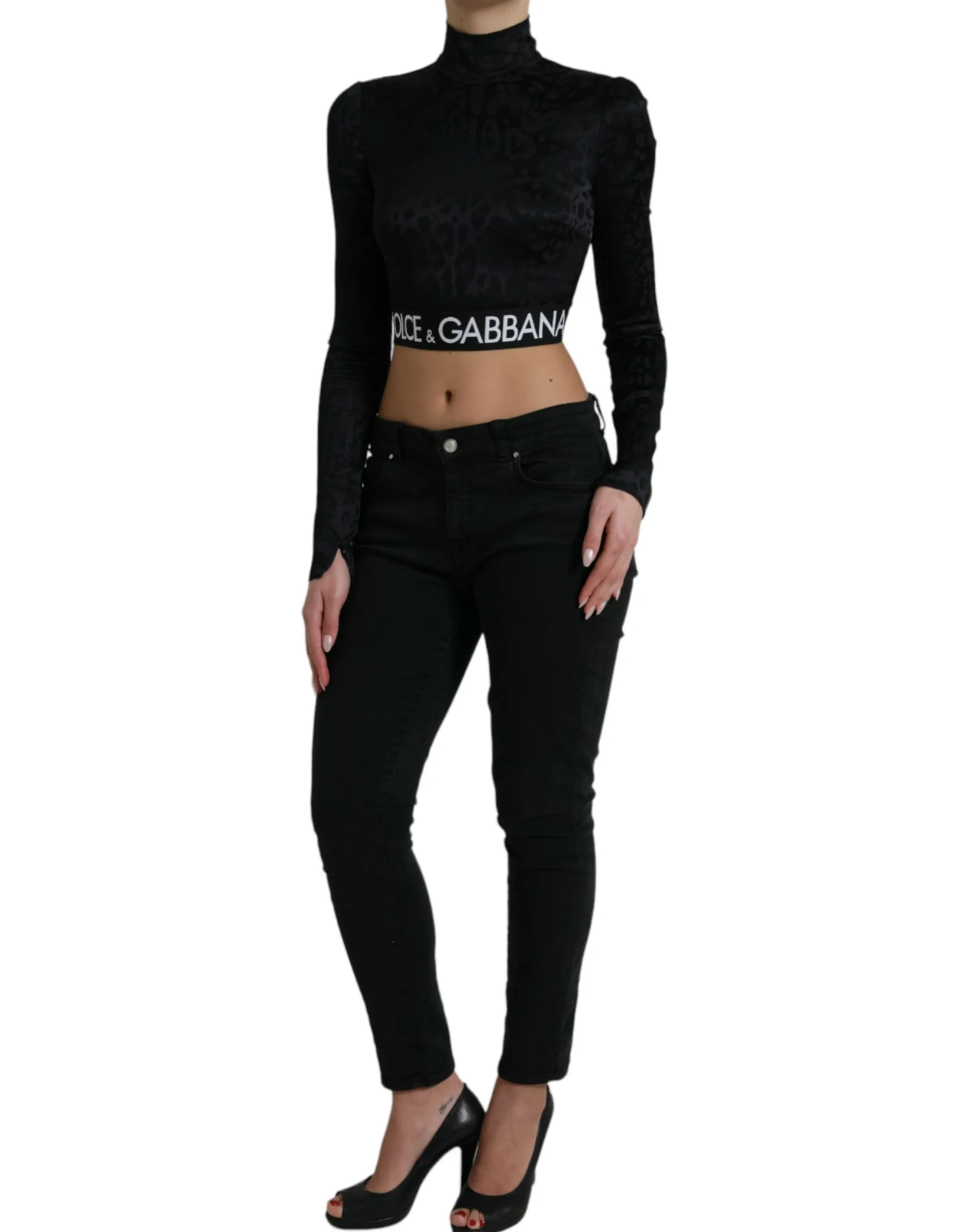 Elegant Black Cropped Top with Zip Closure sold by Louxly product image thumbnail 2