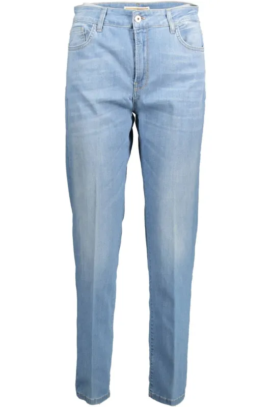 Light Blue Cotton Women Jeans sold by Louxly