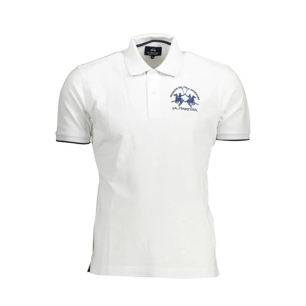 Elegant Short-Sleeved White Polo for Men sold by Louxly