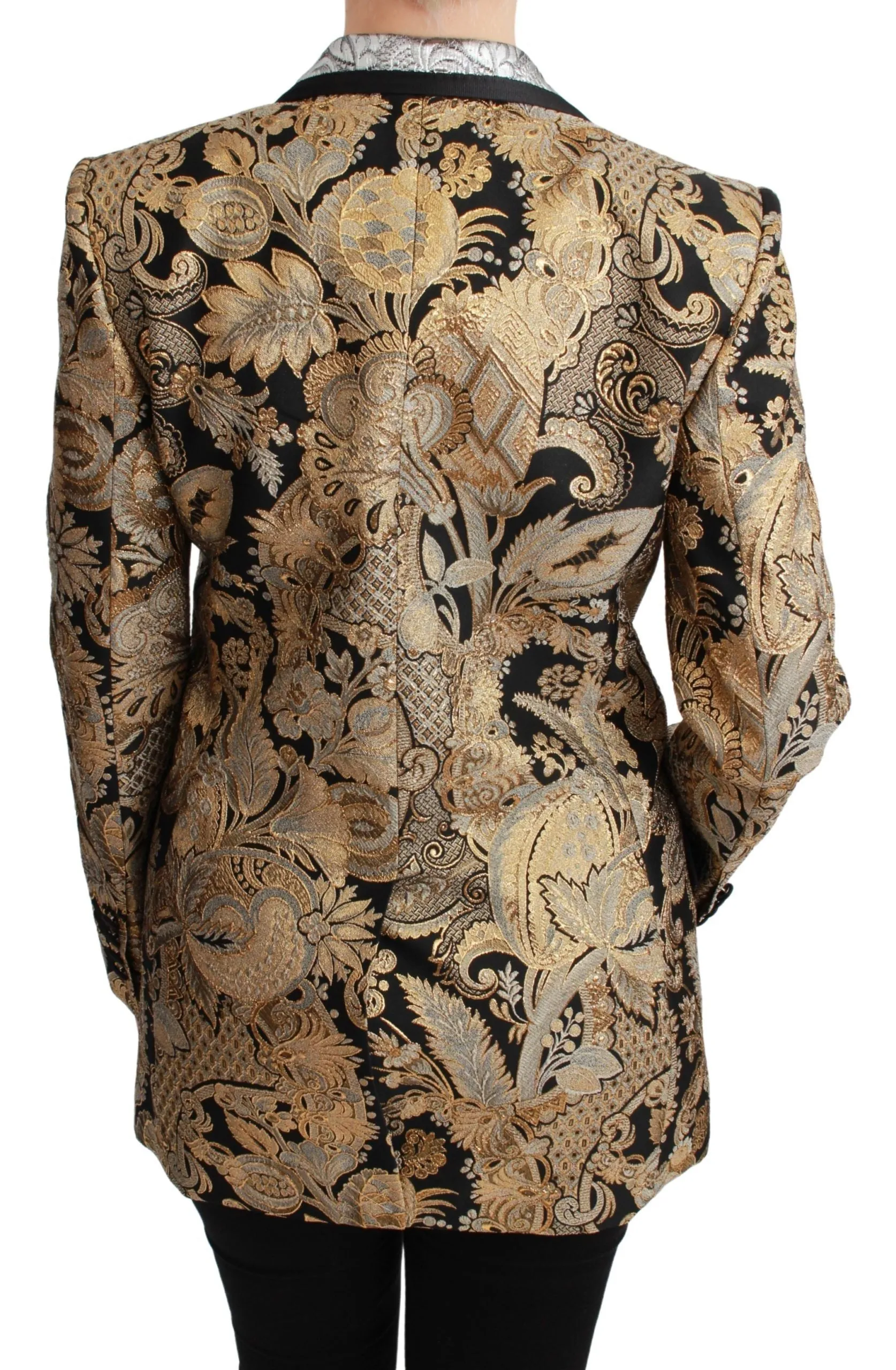 Elegant Gold Floral Jacquard Blazer sold by Louxly product image thumbnail 4