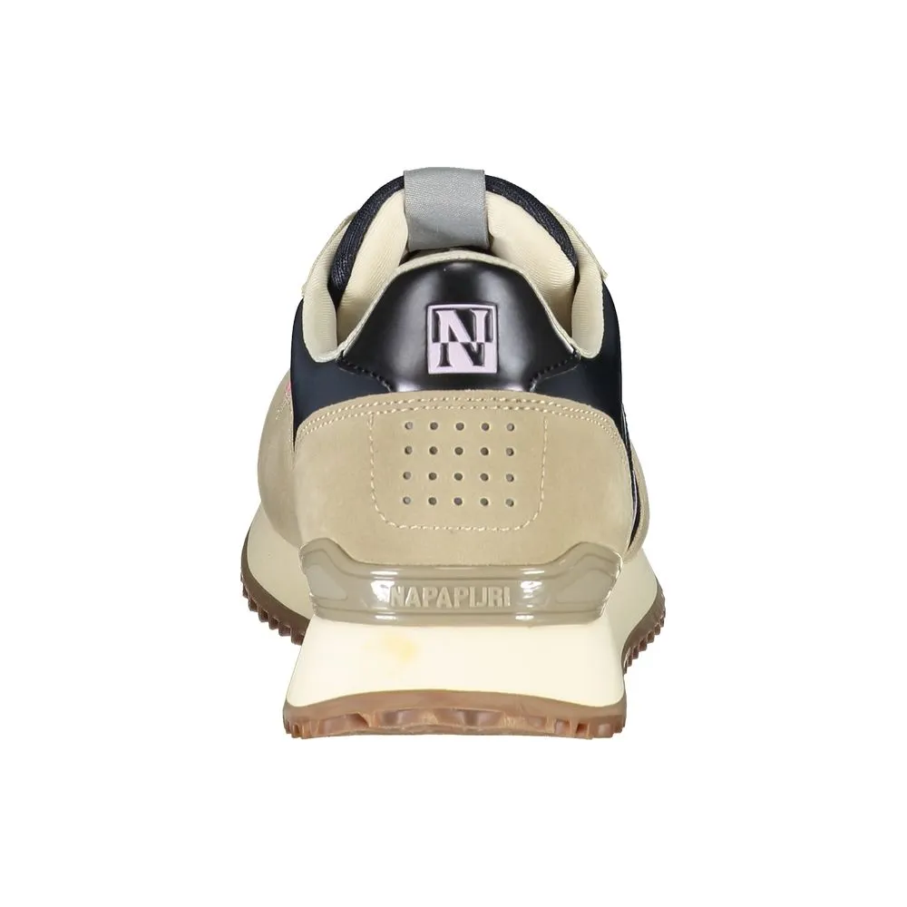 Beige Lace-Up Sneakers with Contrasting Details sold by Louxly product image thumbnail 3