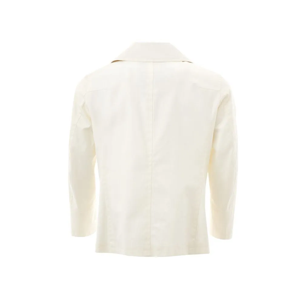 Elegant White Cotton Jacket for Men sold by Louxly product image thumbnail 2