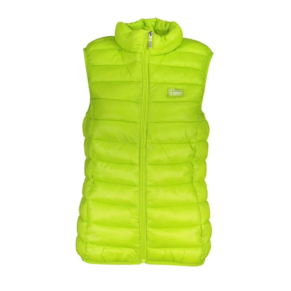 Sleek Sleeveless Green Jacket sold by Louxly