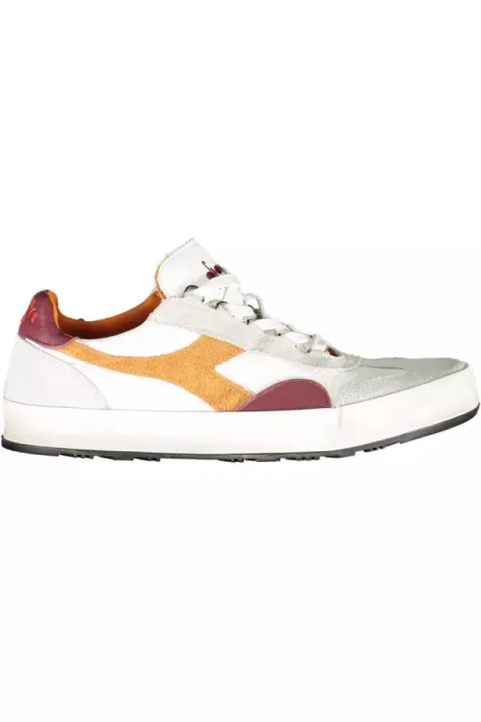 Chic White Sporty Lace-Up Sneakers made by Diadora