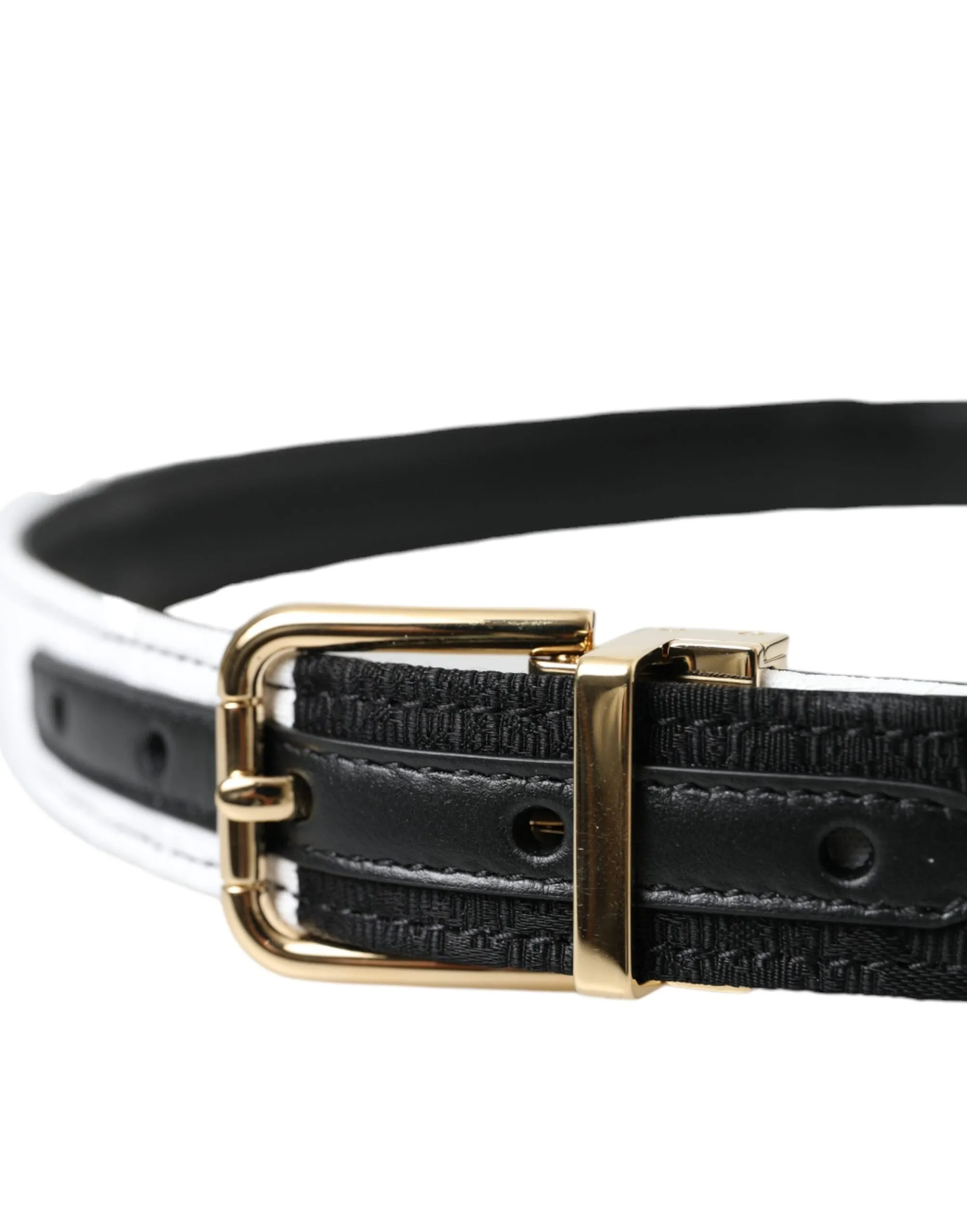 Black White Patchwork Gold Metal Buckle Belt sold by Louxly product image thumbnail 3