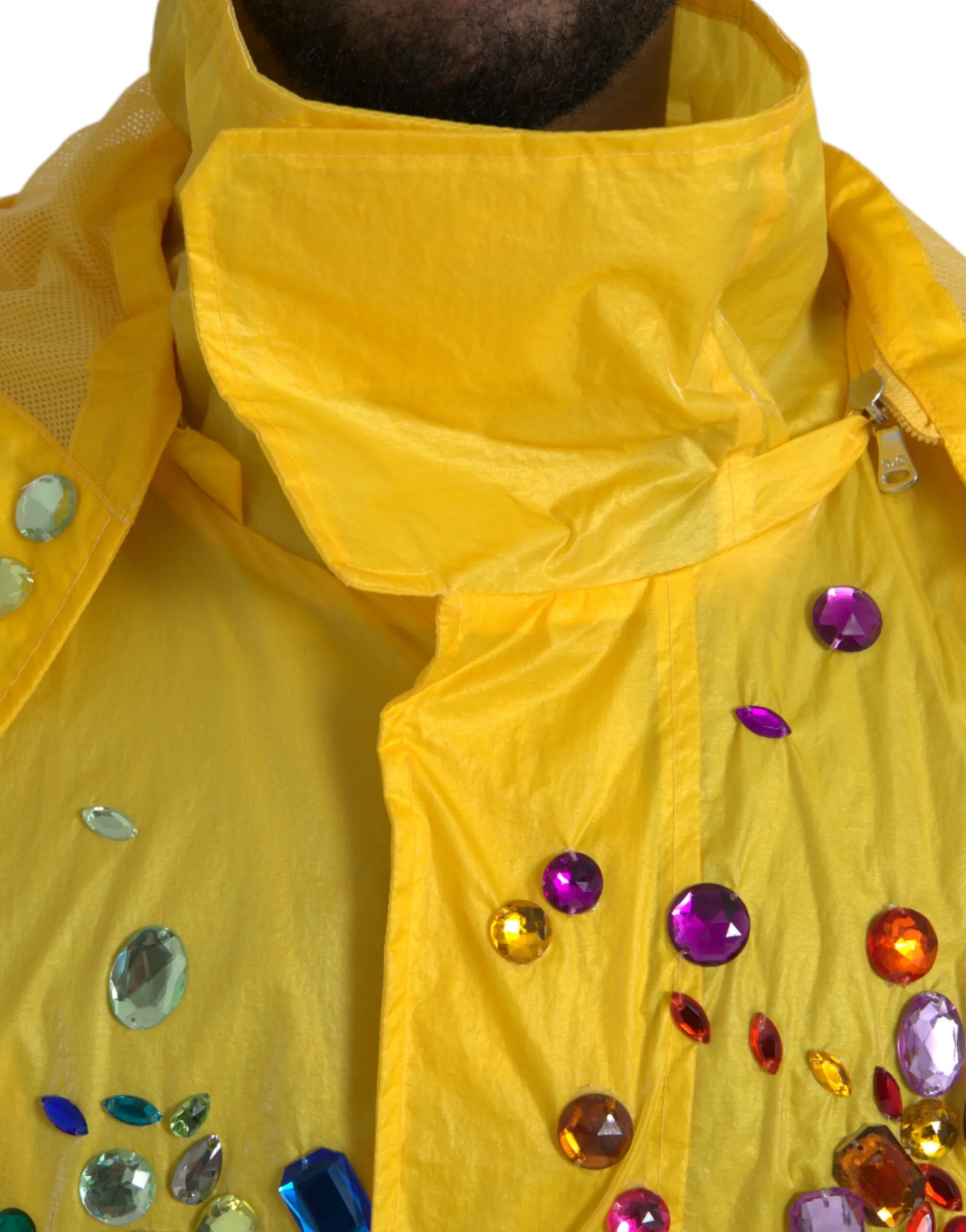 Yellow Crystal Embellished Hooded Jacket sold by Louxly product image thumbnail 4