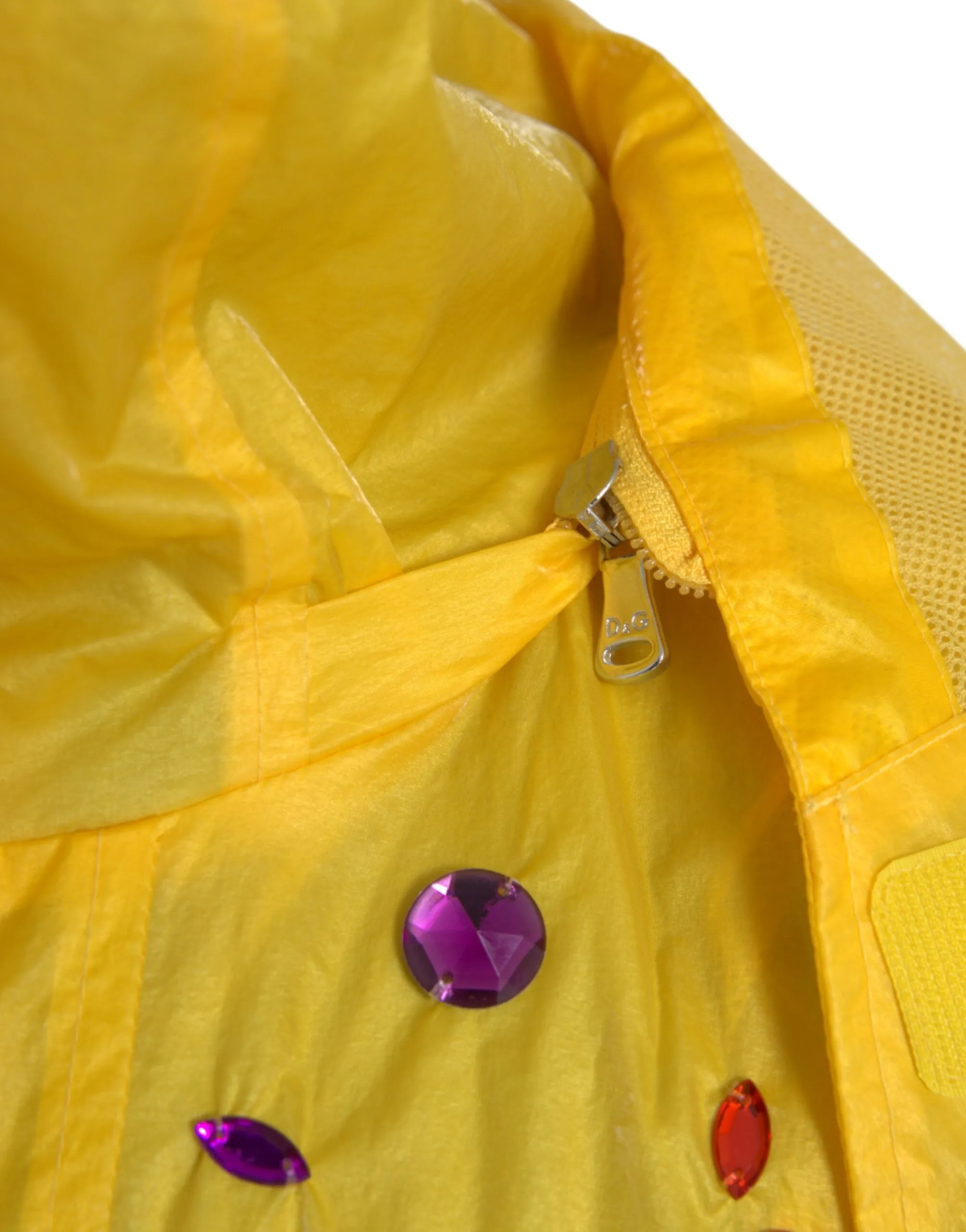 Yellow Crystal Embellished Hooded Jacket sold by Louxly product image thumbnail 5