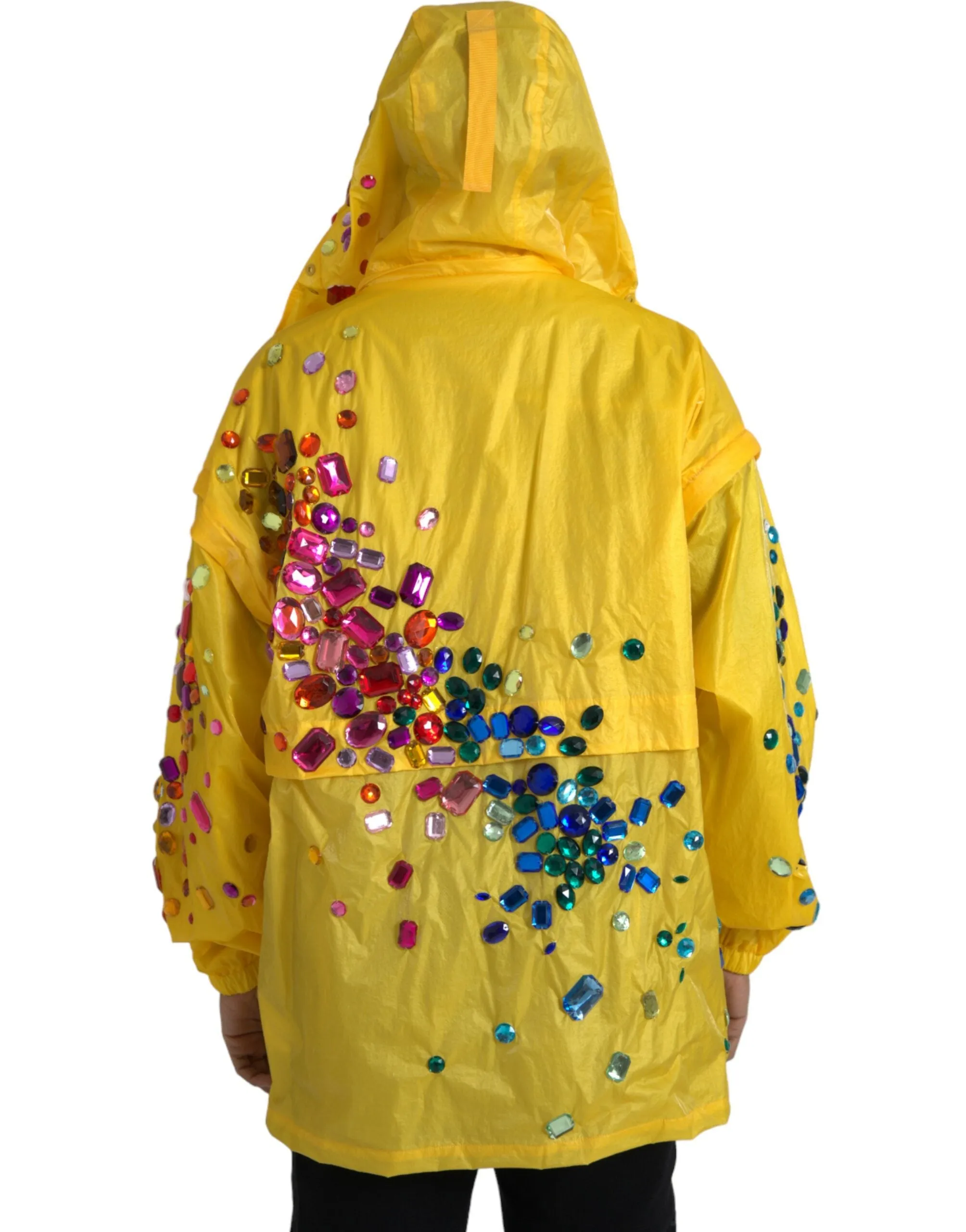 Yellow Crystal Embellished Hooded Jacket sold by Louxly product image thumbnail 3