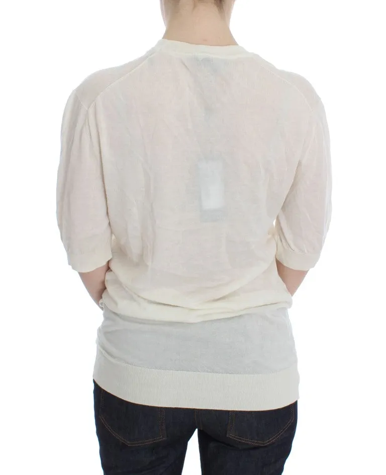 Elegant White Cashmere Sweater sold by Louxly product image thumbnail 3