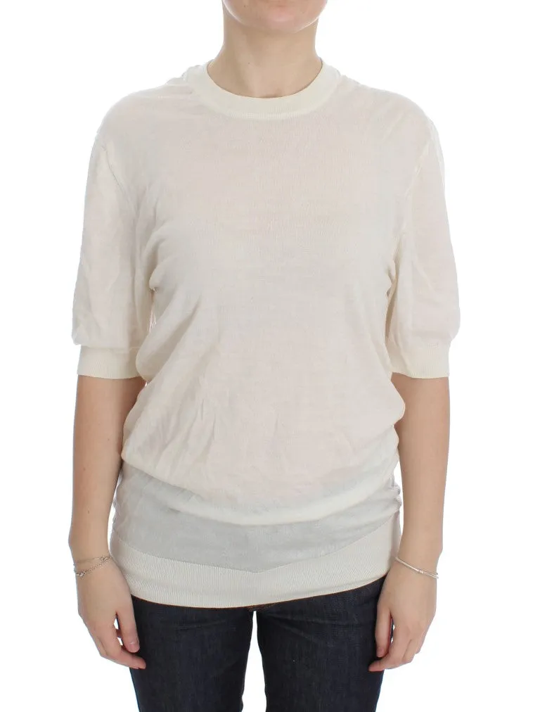 Elegant White Cashmere Sweater sold by Louxly
