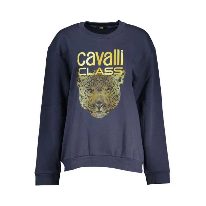 Elegant Blue Fleece Crew Neck Sweatshirt sold by Louxly