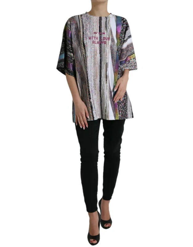 Chic Multicolor Round Neck Tee sold by Louxly