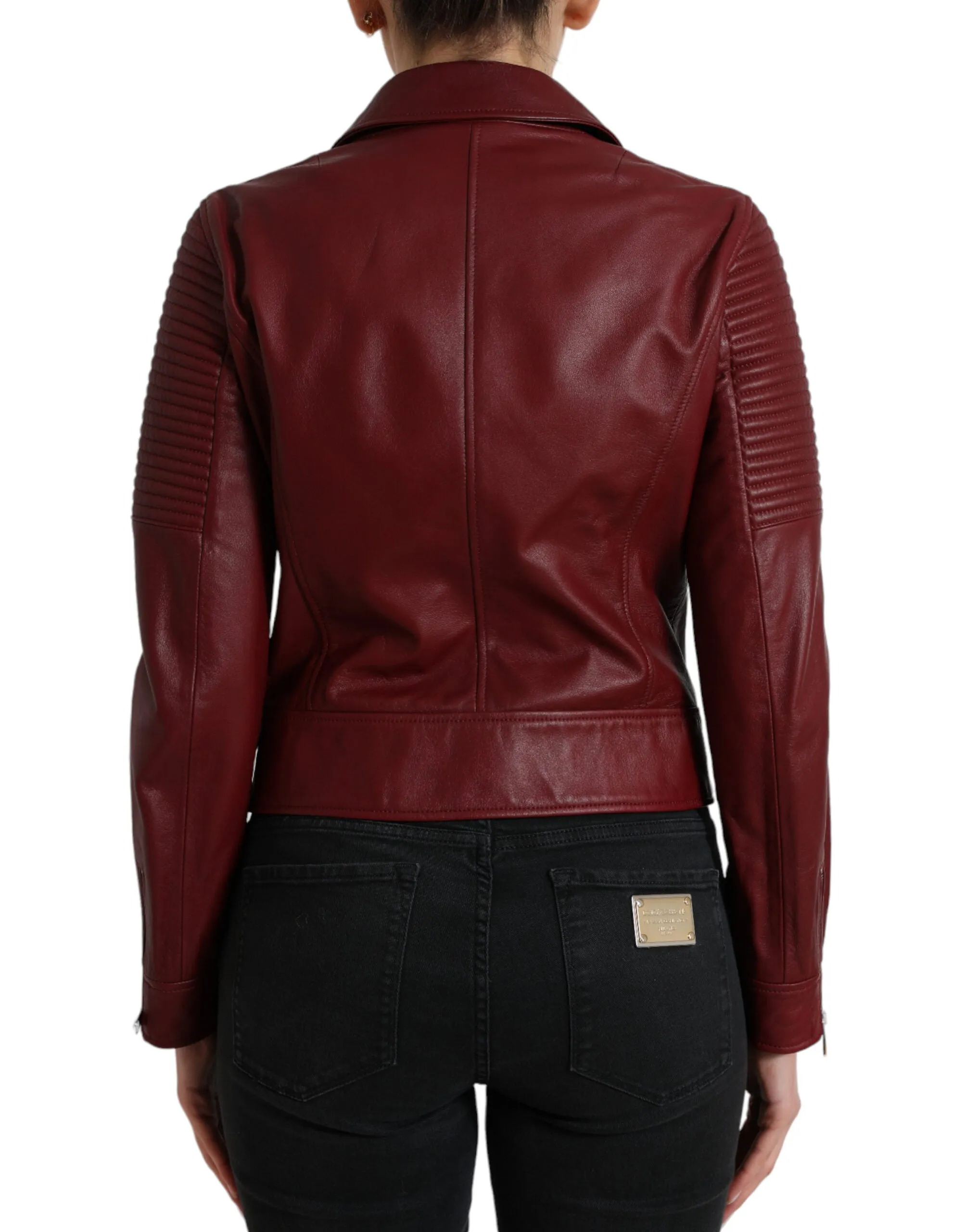 Bordeaux Biker Leather Jacket sold by Louxly product image thumbnail 3