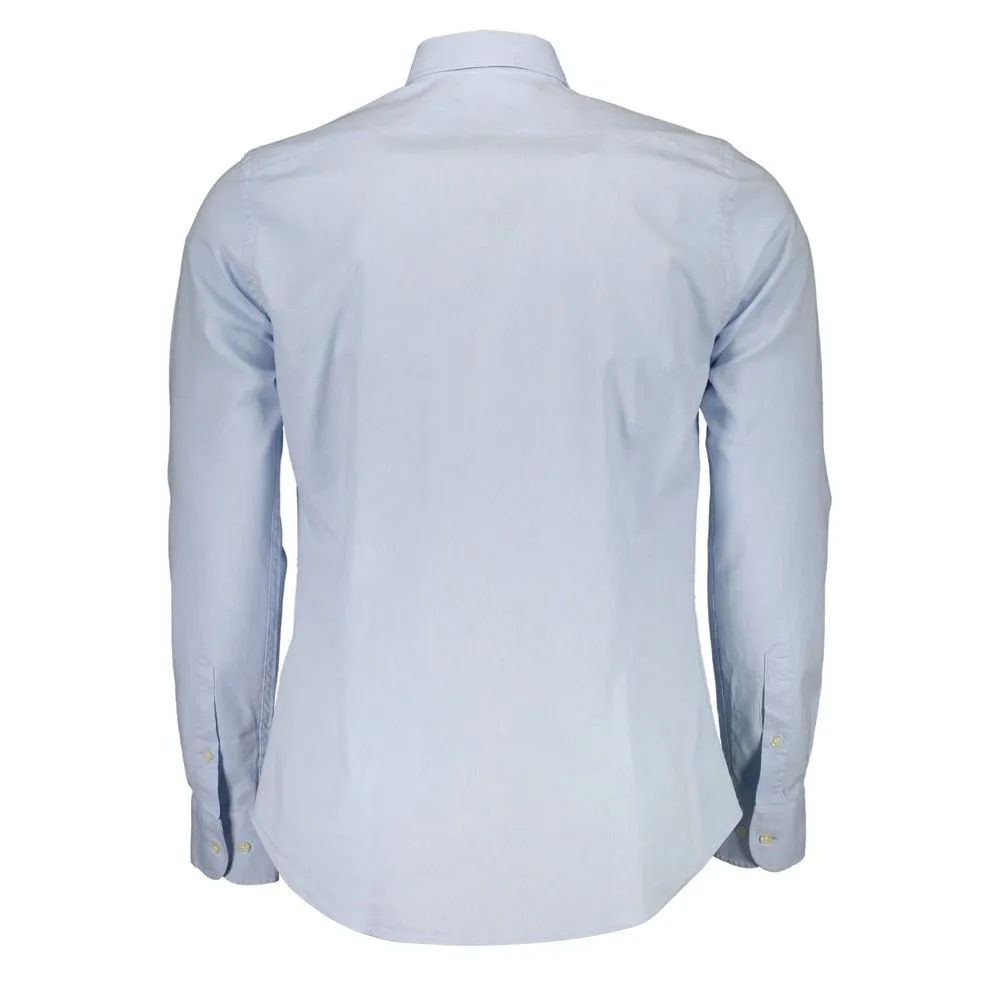 Sleek Slim Fit Long Sleeved Shirt in Light Blue sold by Louxly product image thumbnail 2