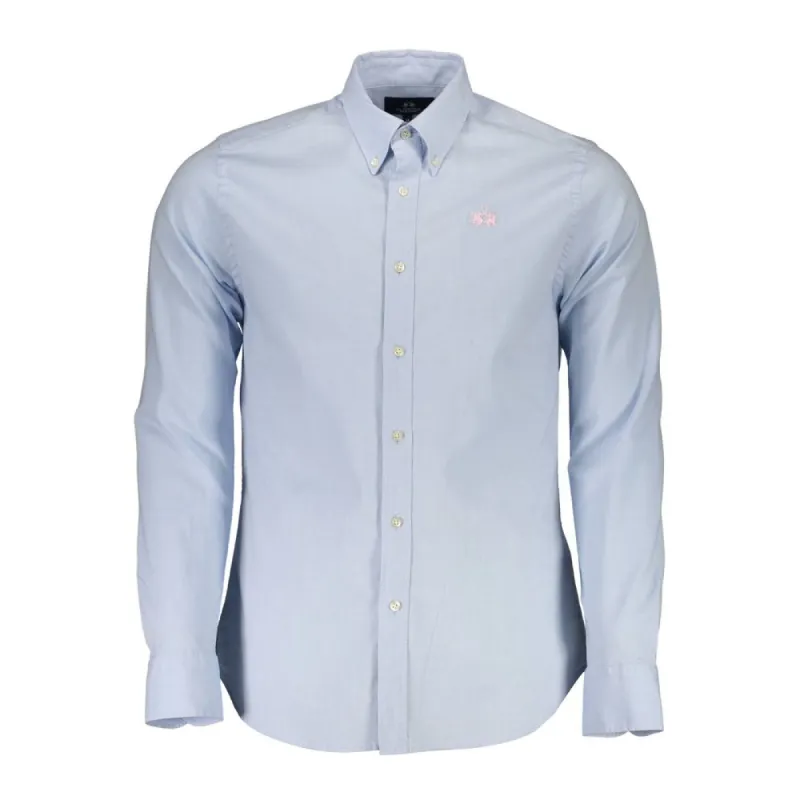Sleek Slim Fit Long Sleeved Shirt in Light Blue sold by Louxly
