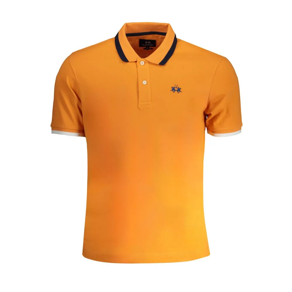 Orange Cotton Polo Shirt sold by Louxly