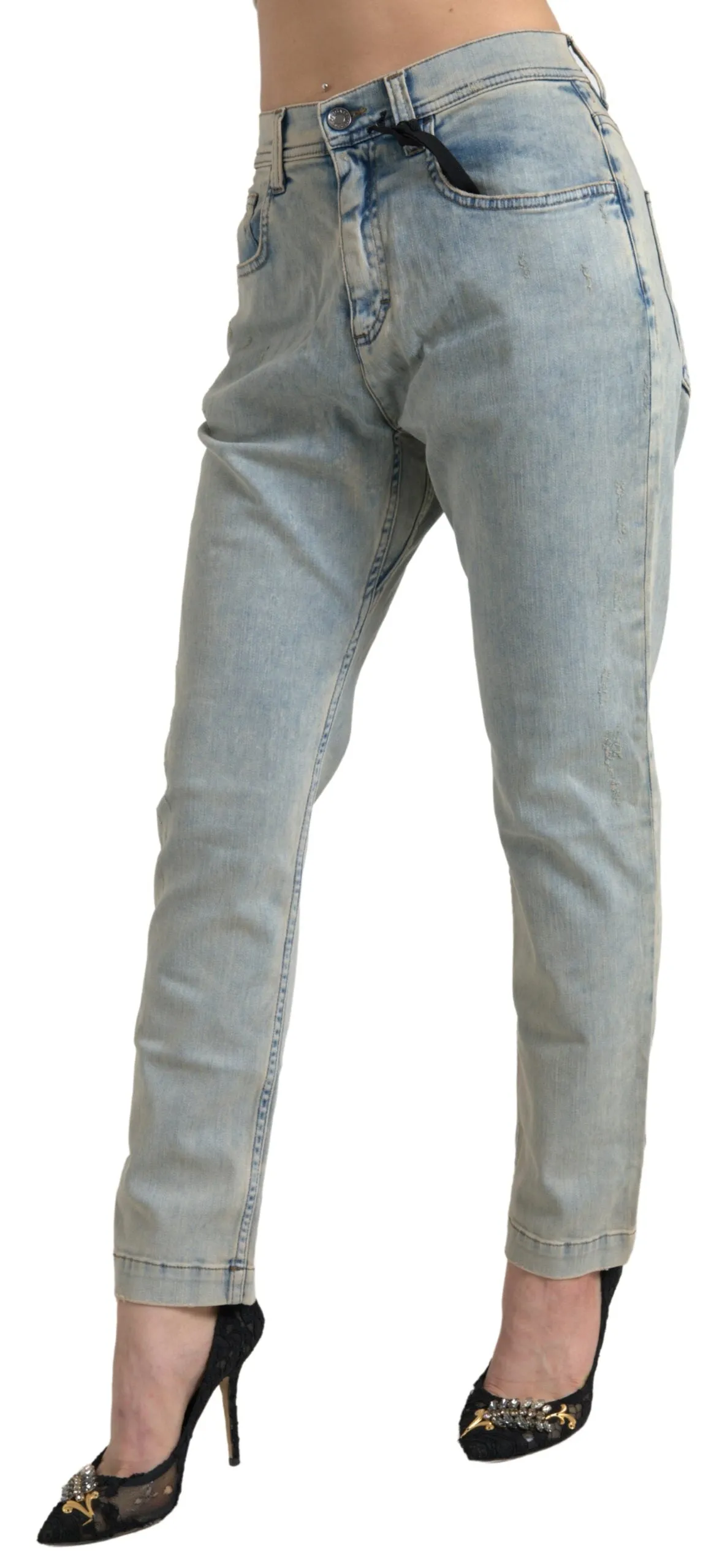 Chic Mid Waist Skinny Jeans in Blue sold by Louxly product image thumbnail 2