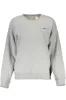 Chic Gray Cotton Round Neck Sweatshirt sold by Louxly