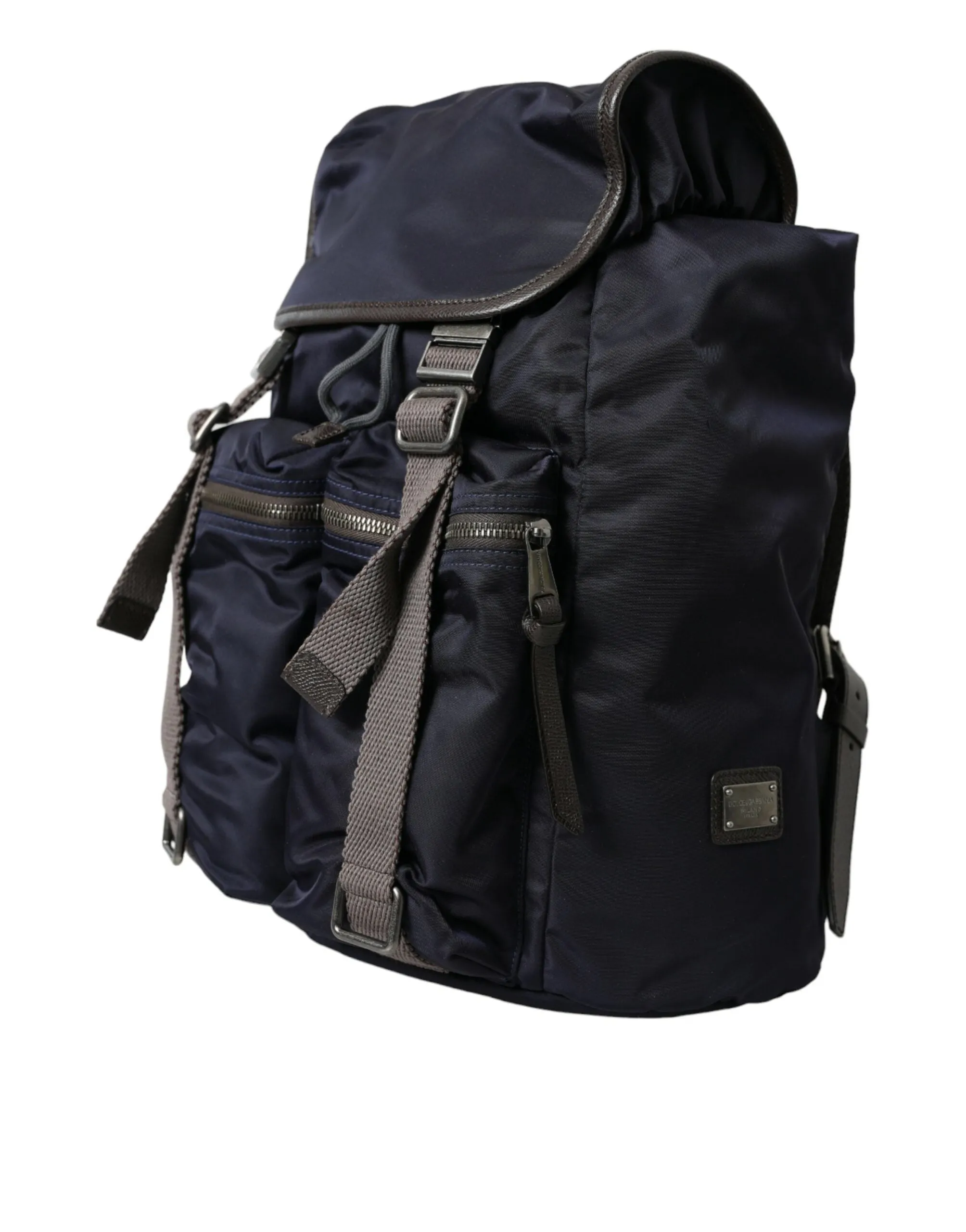 Elegant Blue Nylon Leather Backpack sold by Louxly product image thumbnail 2