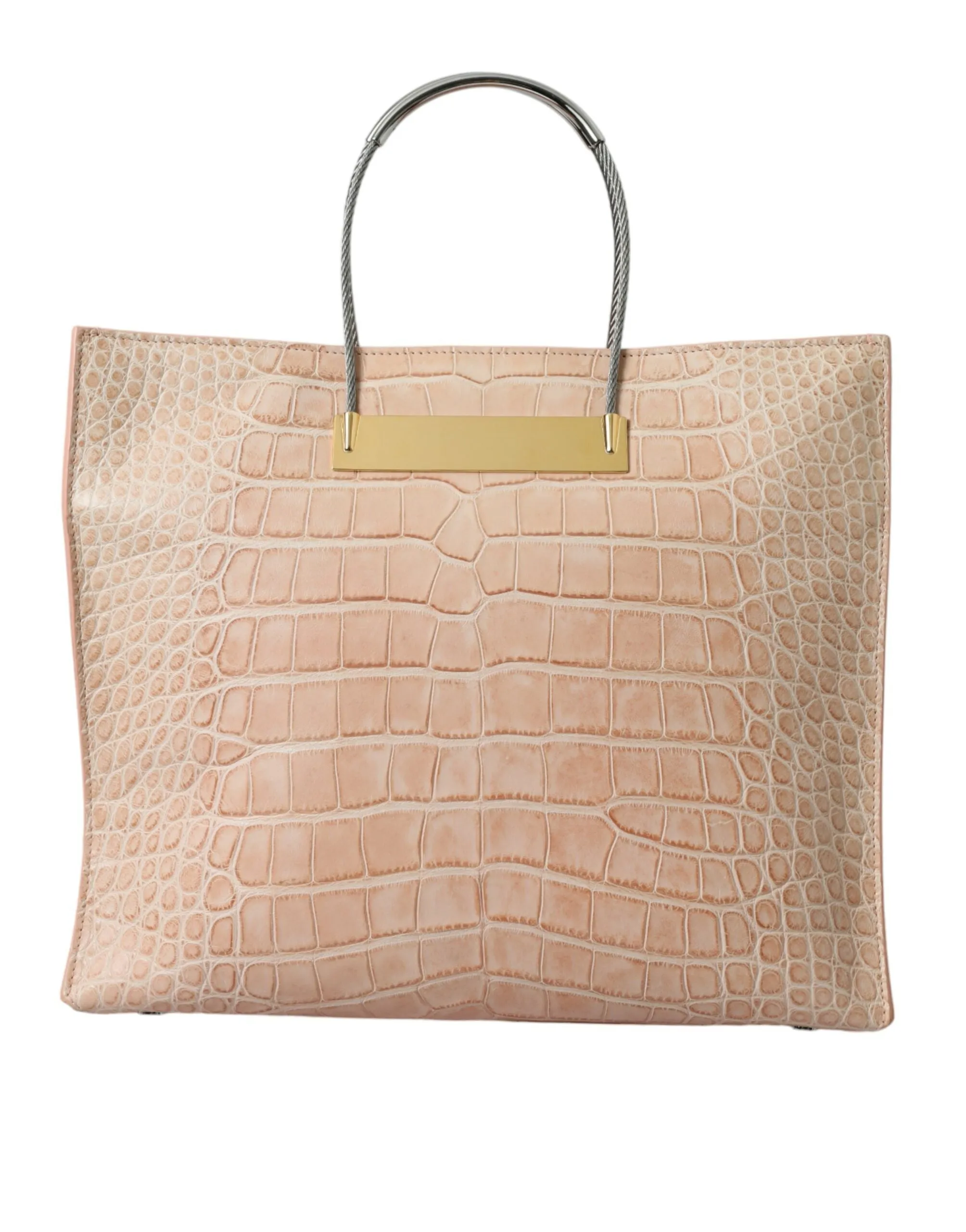Alligator Leather Chic Pink Tote Bag sold by Louxly product image thumbnail 3