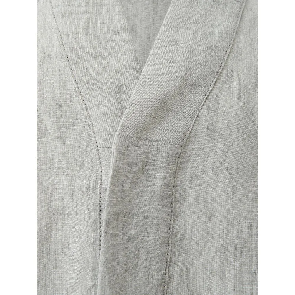 Elegant Gray Linen Jacket for Men sold by Louxly product image thumbnail 3