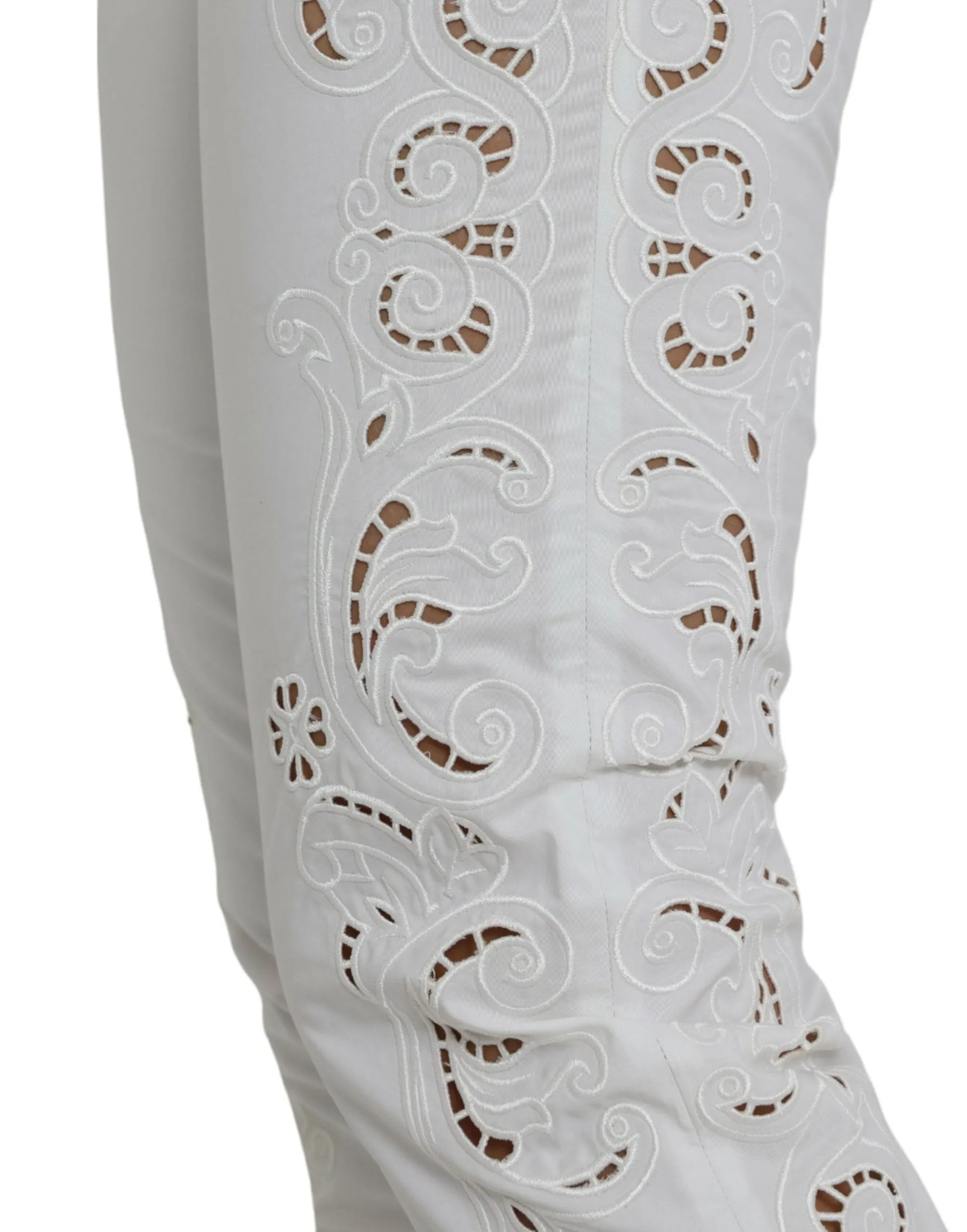 Elegant White Tapered Mid Waist Pants sold by Louxly product image thumbnail 4