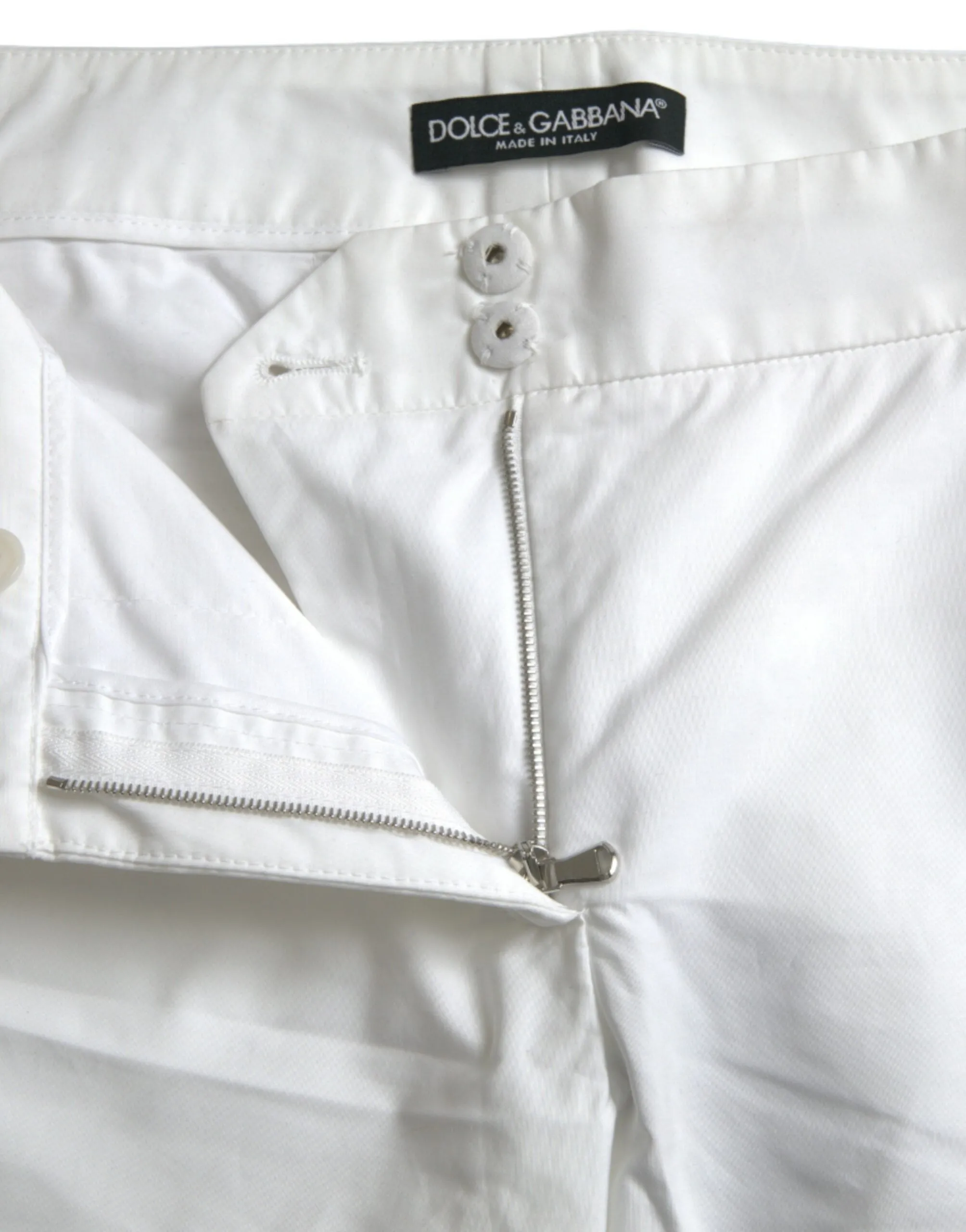 Elegant White Tapered Mid Waist Pants sold by Louxly product image thumbnail 5