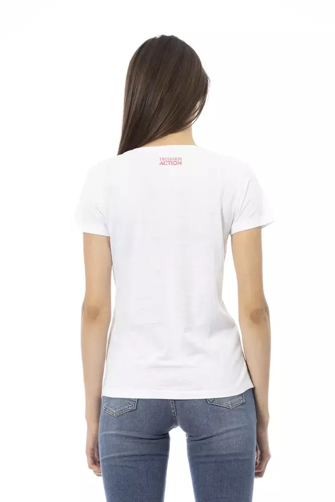 Chic White Tee with Graphic Flair sold by Louxly product image thumbnail 3
