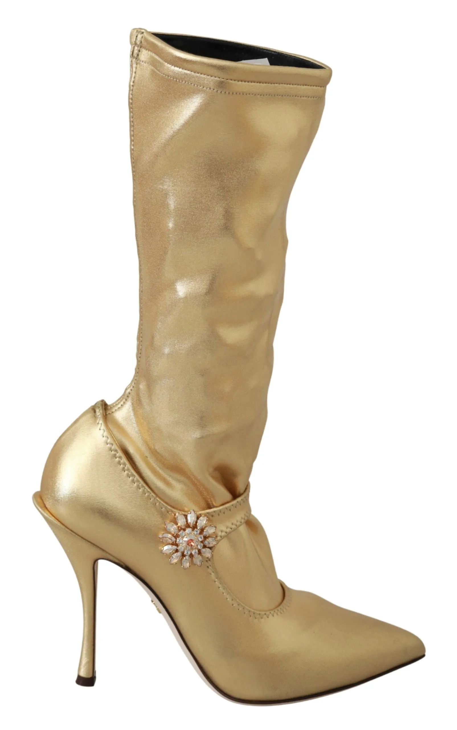 Elegant Gold Crystal Booties sold by Louxly