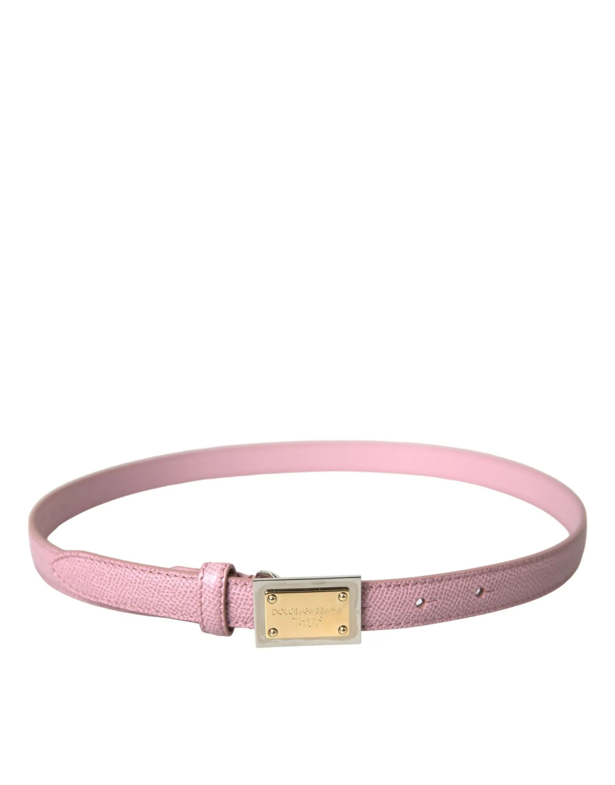 Pink Leather Gold Square Metal Buckle Belt sold by Louxly product image thumbnail 3