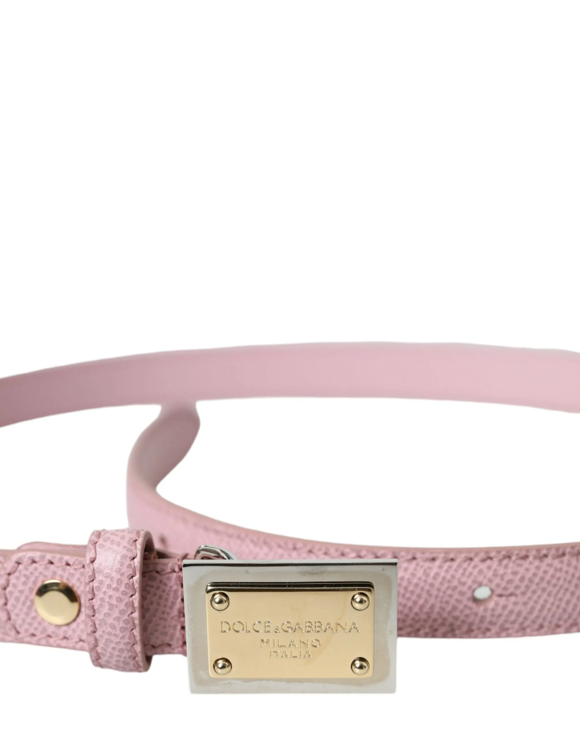 Pink Leather Gold Square Metal Buckle Belt sold by Louxly product image thumbnail 2