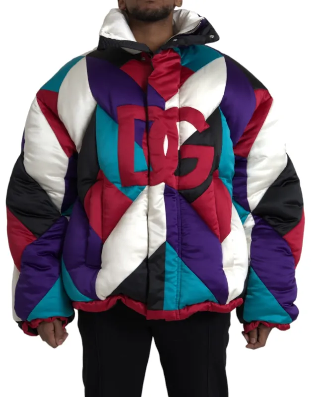 Multicolor Logo Windbreaker Puffer Jacket sold by Louxly