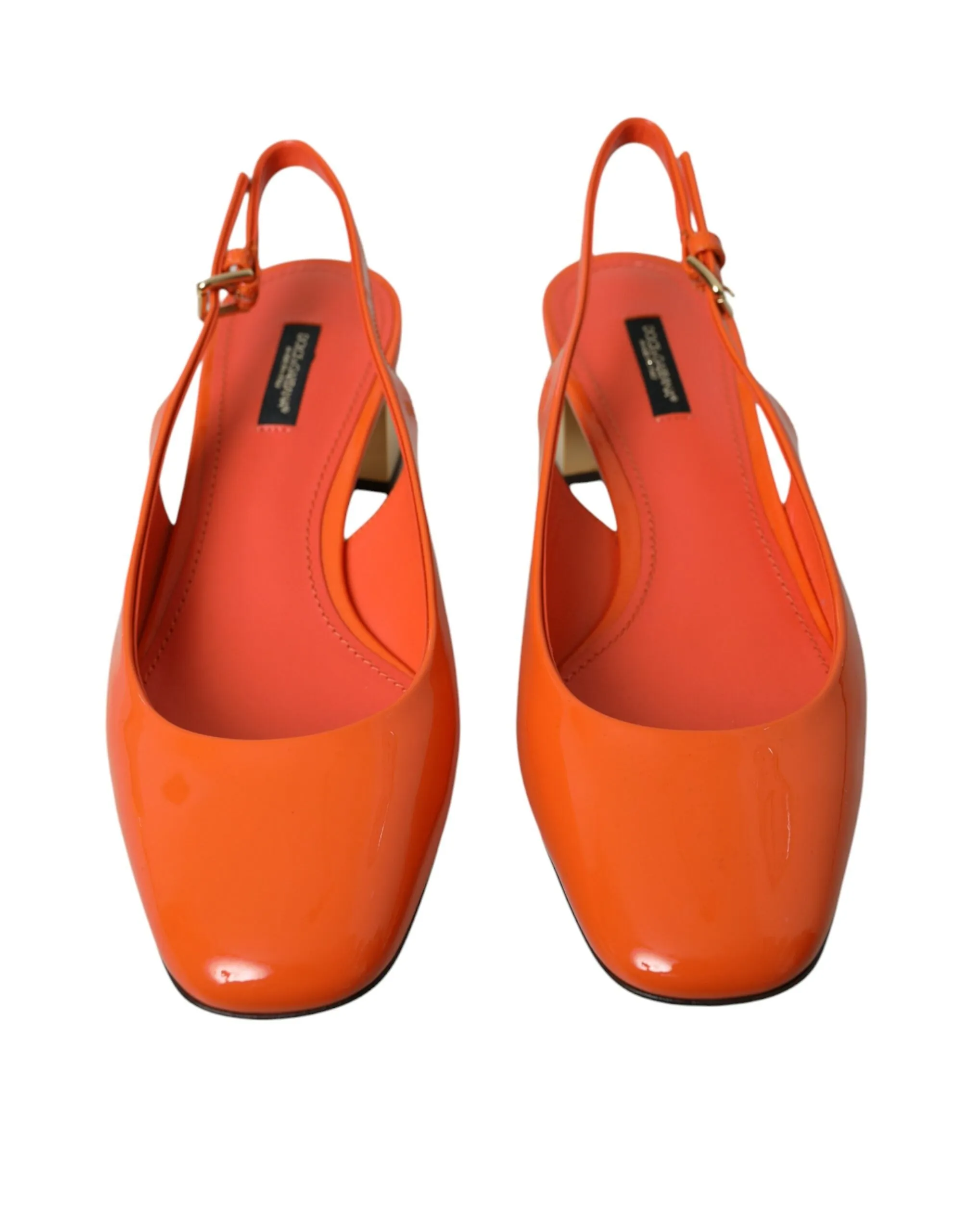 Orange Embellished Leather Slingback Shoes sold by Louxly product image thumbnail 2